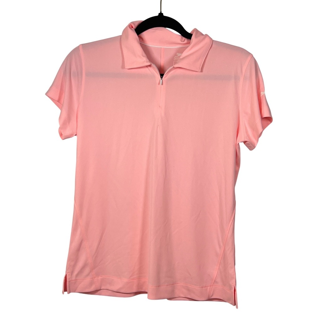 NWOT Slazenger Womens Pink Collar Golf Short Sleeve Shirt Sporty Preppy Small
